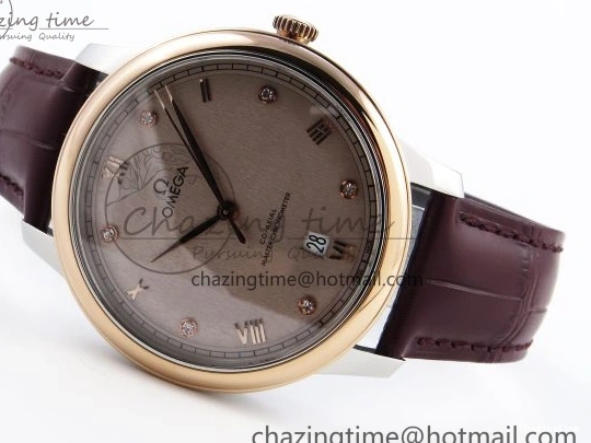 0223 Minimalist De Ville Power Reserve RG MKF 1:1 Best Edition RG Textured Dial on Brown Leather Strap A 7749